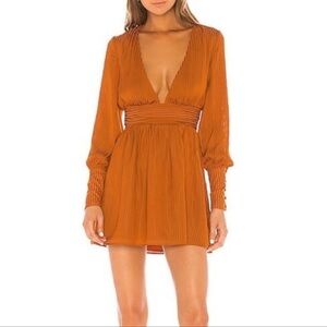 NBD orange long sleeve dress NWT